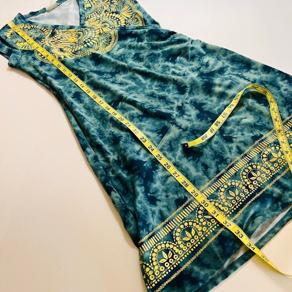 Athleta Nectar Tatoo Tie Dye Printed Surplice Neck Dress Size XS Petite - Picture 7 of 8